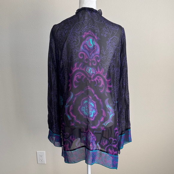 Hale Bob Sheer Black and Purple Tunic - Picture 9 of 12